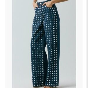BLANKNYC The Franklin Studded High Waist Wide Leg Jeans Size 26 NWT